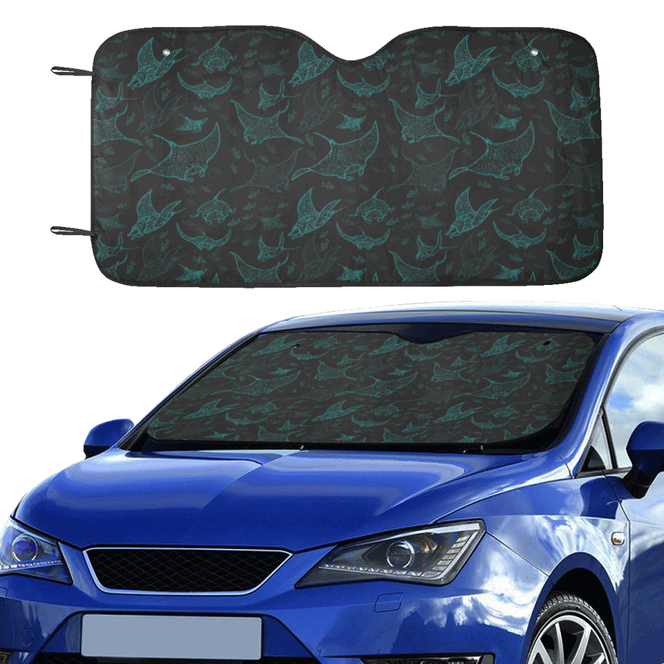 Stingray Pattern Print Design 02 Car Sun Shade