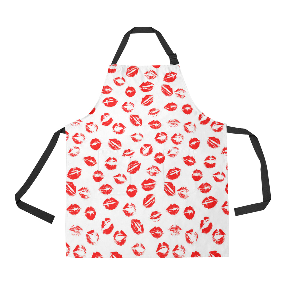 Lips Pattern Print Design 01 Adjustable Apron