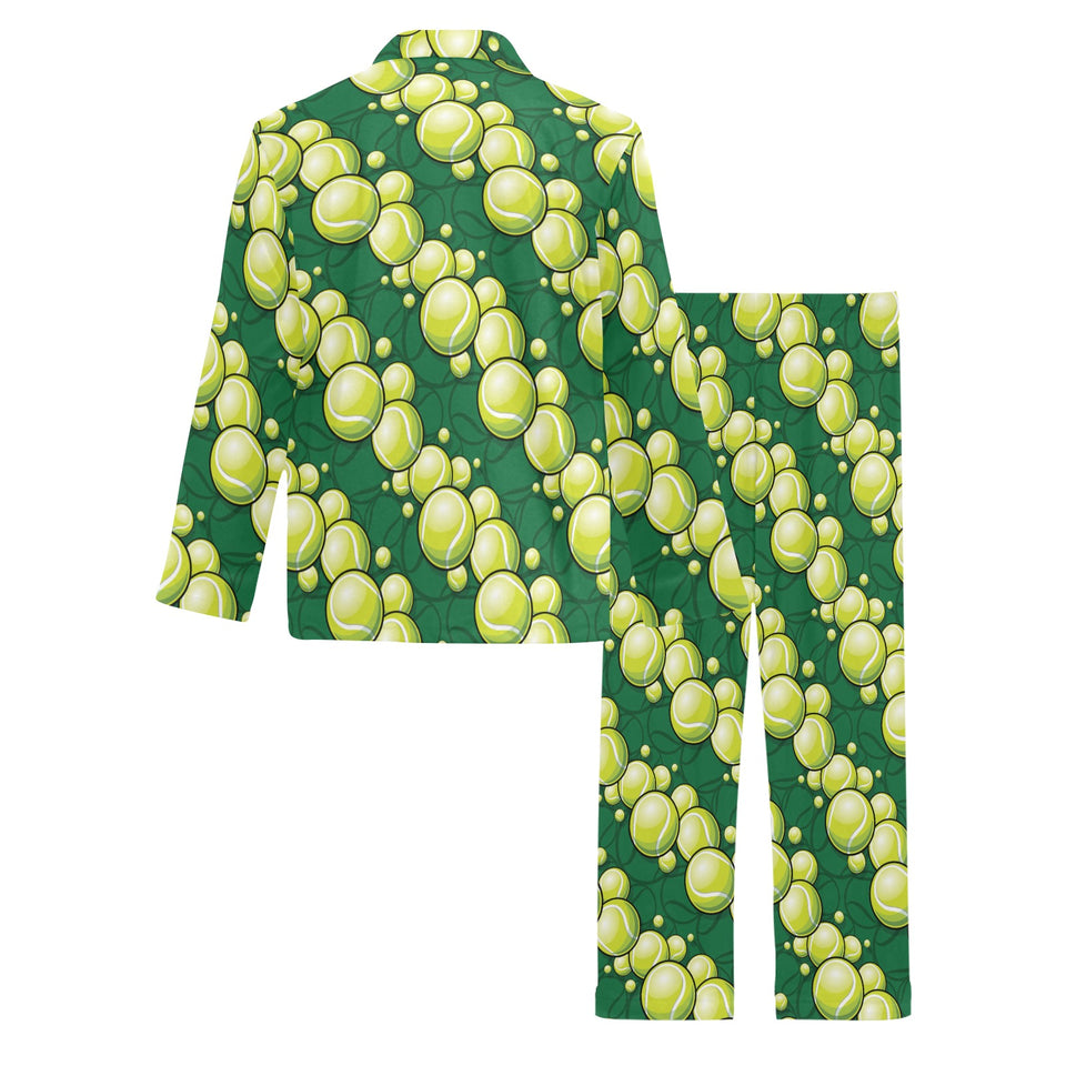 Tennis Pattern Print Design 04 Men's Long Pajama Set