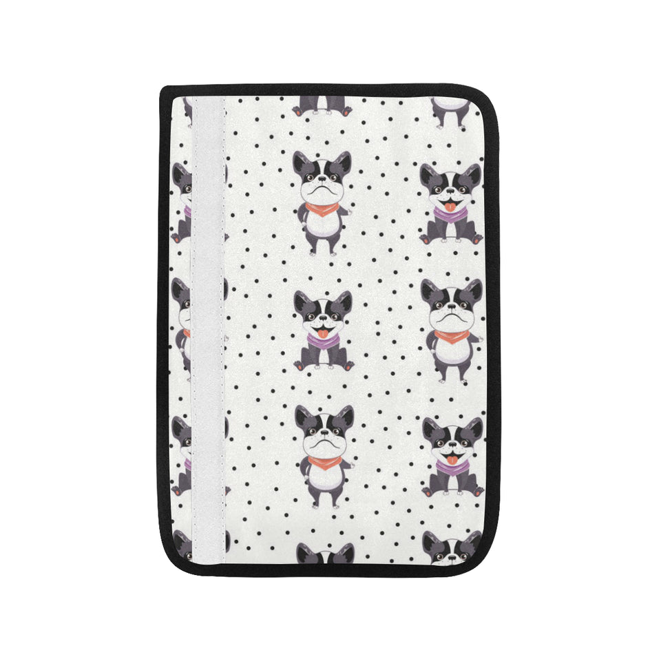 Cute Boston Terrier Pokka Dot Pattern Car Seat Belt Cover