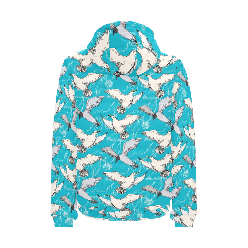 Seagull Pattern Print Design 03 Men's Padded Hooded Jacket(ModelH42)