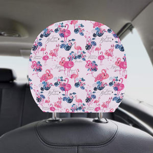 Flamingo Pink Pattern Car Headrest Cover