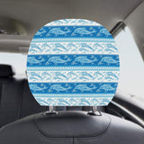 Dolphin Tribal Pattern Ethnic Motifs Car Headrest Cover