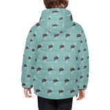 Ostrich Pattern Print Design 01 Kids' Boys' Girls' Padded Hooded Jacket