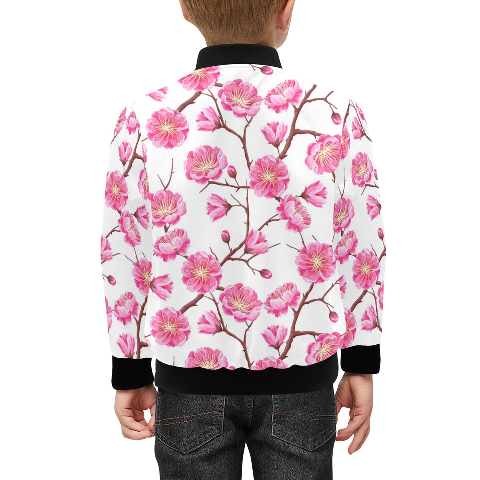 Pink Sakura Pattern Kids' Boys' Girls' Bomber Jacket