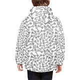 Engine Piston Pattern Print Design 01 Kids' Boys' Girls' Padded Hooded Jacket