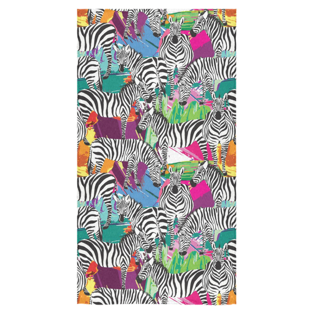 Zebra Colorful Pattern Bath Towel