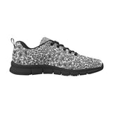 Gray Leopard Texture Pattern Men's Sneakers Black