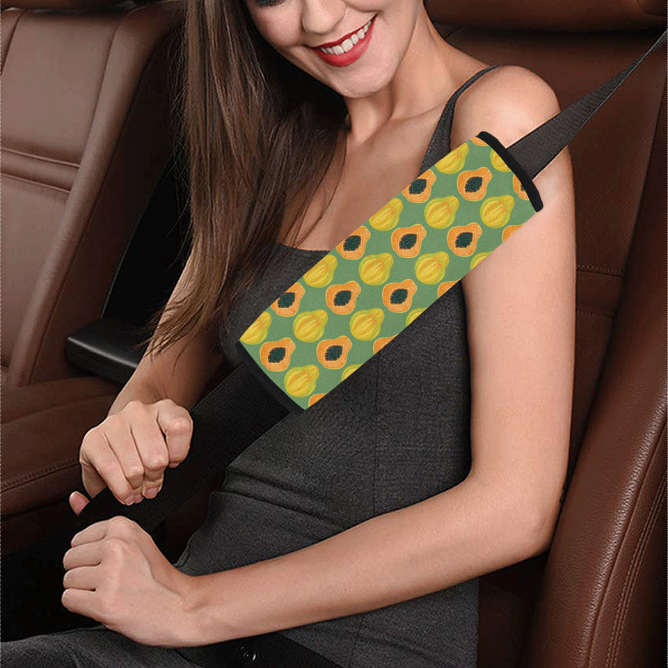 Papaya Pattern Background Car Seat Belt Cover