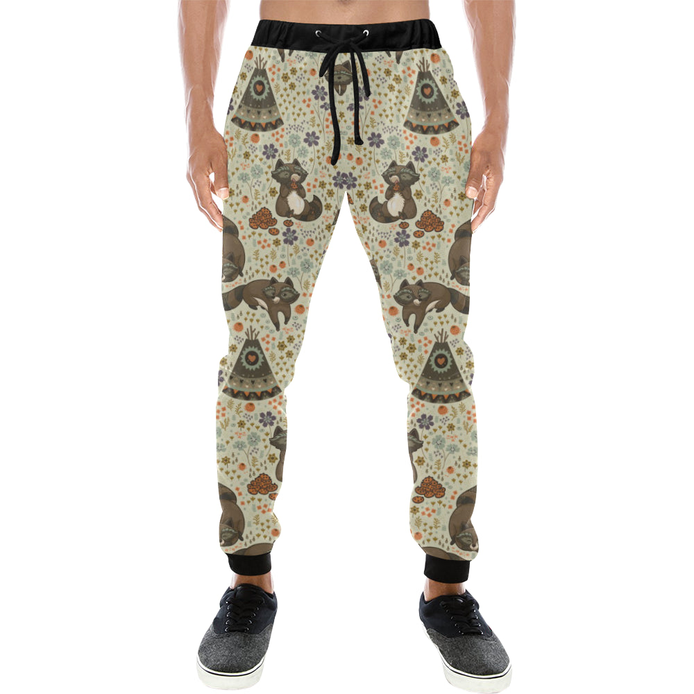 Raccoon Pattern Unisex Casual Sweatpants