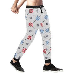 Nautical Steering Wheel Rudder Pattern Unisex Casual Sweatpants