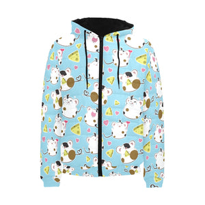 Guinea Pig Pattern Print Design 03 Men's Padded Hooded Jacket(ModelH42)