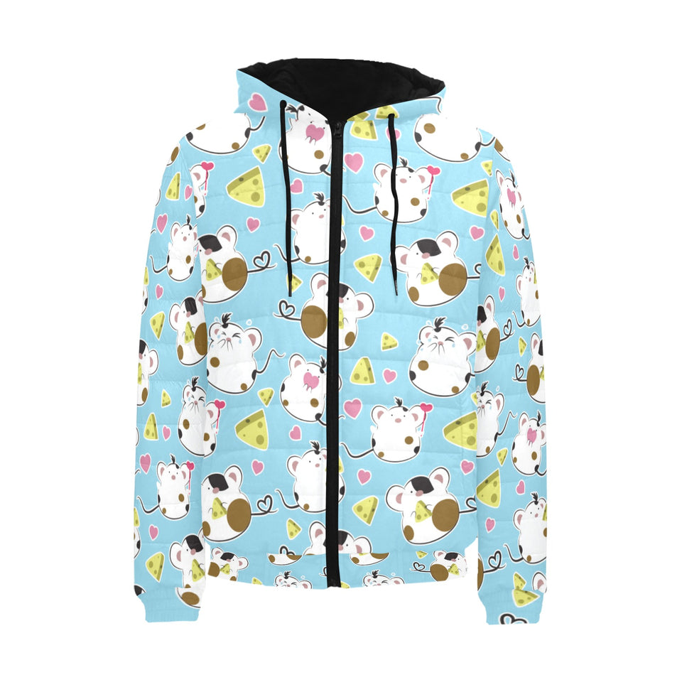 Guinea Pig Pattern Print Design 03 Men's Padded Hooded Jacket(ModelH42)