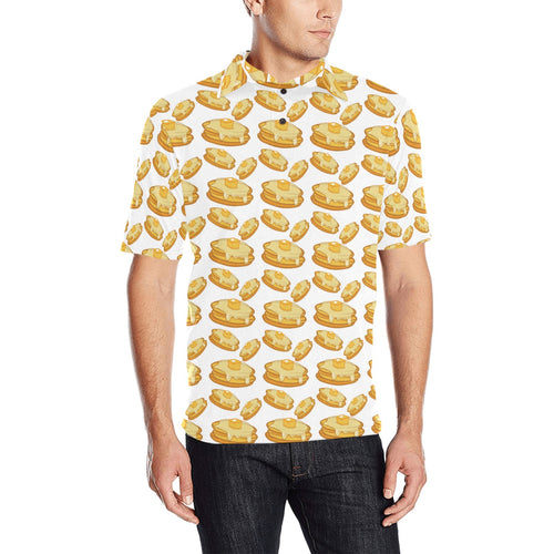 Pancake Pattern Print Design 05 Men's All Over Print Polo Shirt