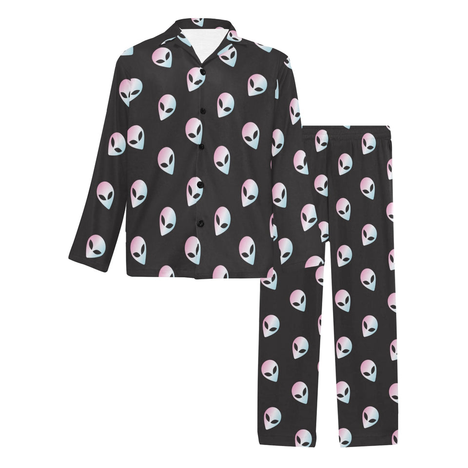 Alien Pattern Print Design 04 Men's Long Pajama Set