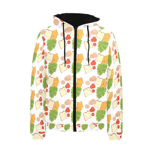 Sandwich Pattern Print Design 02 Men's Padded Hooded Jacket(ModelH42)