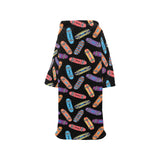 Skate Board Pattern Print Design 04 Blanket Robe with Sleeves