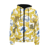 Greyhound Pattern Print Design 02 Men's Padded Hooded Jacket(ModelH42)