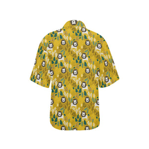 Lion Pattern Print Design 01 Women's All Over Print Hawaiian Shirt