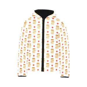 Pancake Pattern Print Design 02 Kids' Boys' Girls' Padded Hooded Jacket