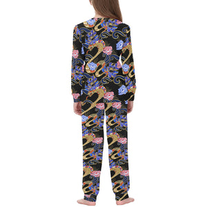 Snake Flower Pattern Kids' Boys' Girls' All Over Print Pajama Set