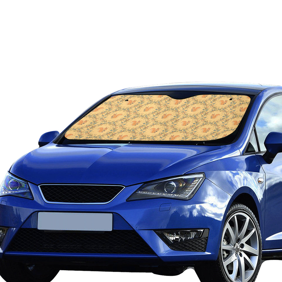 Squirrel Pattern Print Design 01 Car Sun Shade