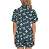 Stingray Pattern Print Design 04 Women's V-Neck Short Pajama Set