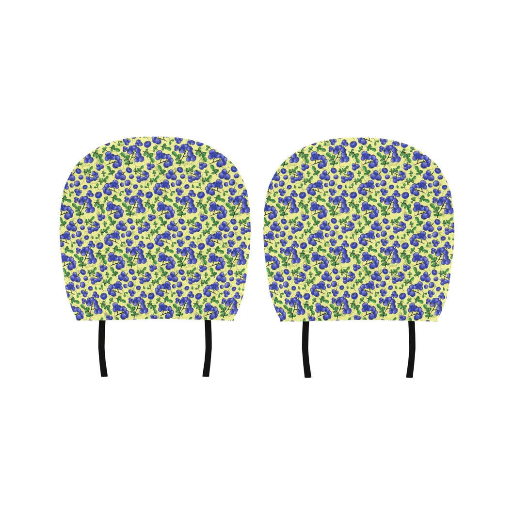 Blueberry Leaves Pattern Car Headrest Cover