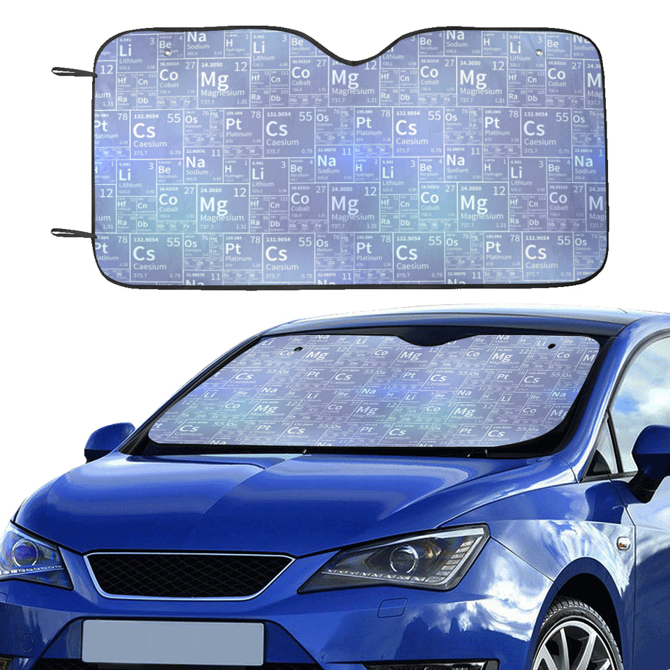 Chemistry Periodic Table Pattern Print Design 02 Car Sun Shade