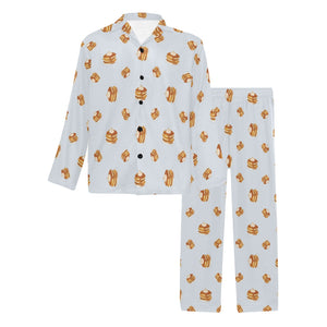 Pancake Pattern Print Design 03 Men's Long Pajama Set