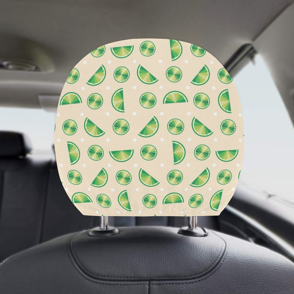 Lime Pattern Car Headrest Cover