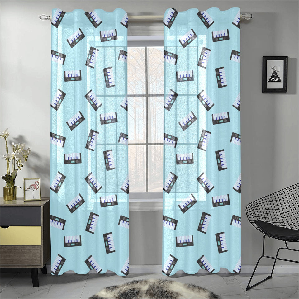 Piano Pattern Print Design 05 Gauze Curtain