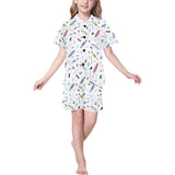 Surfboard Pattern Print Design 01 Kids' Boys' Girls' V-Neck Short Pajama Set