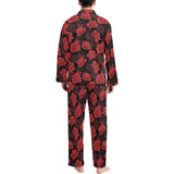 Rose Pattern Print Design 01 Men's Long Pajama Set