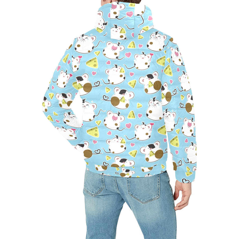 Guinea Pig Pattern Print Design 03 Men's Padded Hooded Jacket(ModelH42)