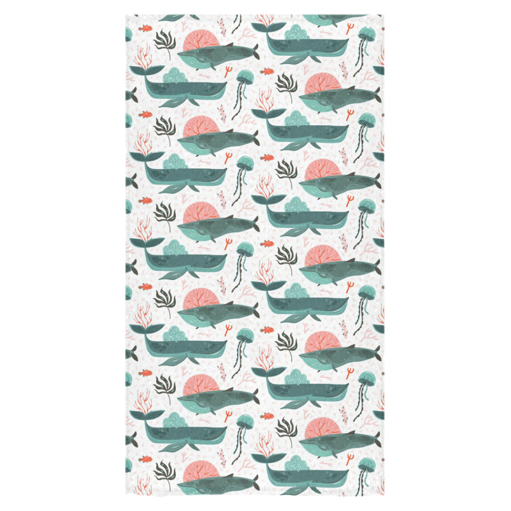 Whale Jelly Fish Pattern Bath Towel