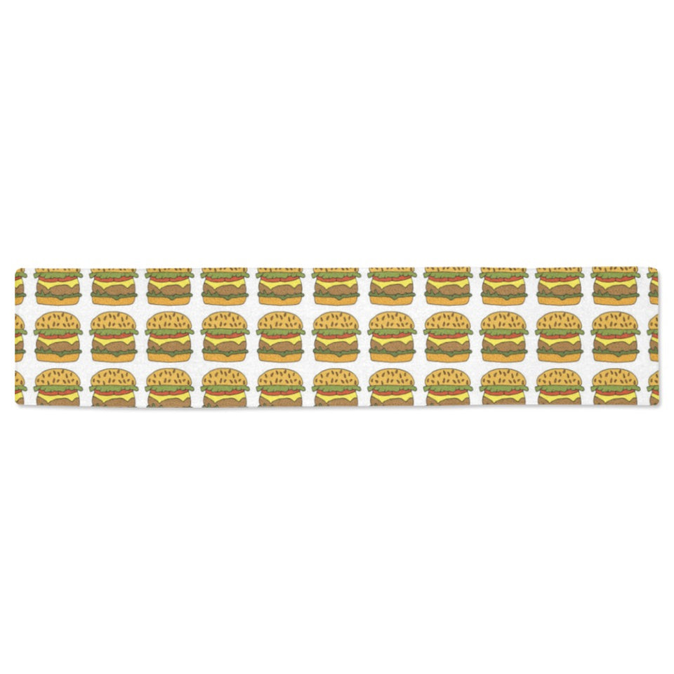 Hamburger Pattern Print Design 05 Table Runner