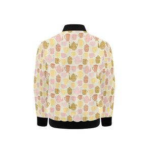 Tea pots Pattern Print Design 02 Kids' Boys' Girls' Bomber Jacket