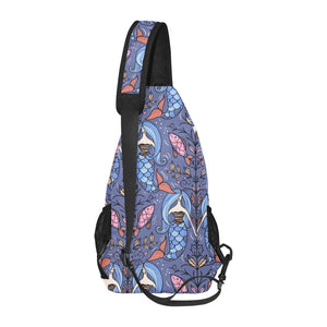 Mermaid Pattern All Over Print Chest Bag