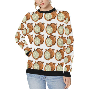Onion Theme Pattern Women's Crew Neck Sweatshirt