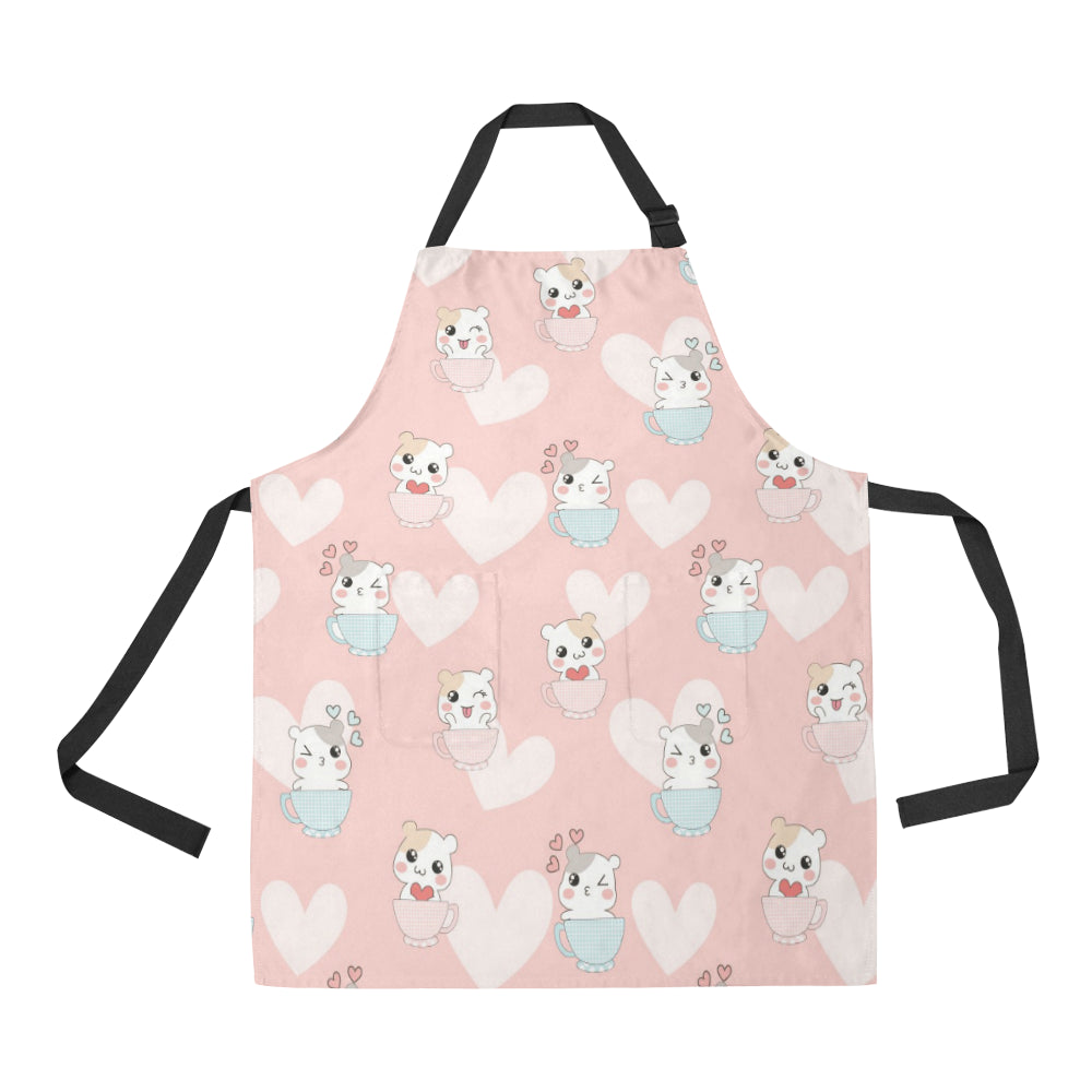 Hamster in Cup Heart Pattern Adjustable Apron