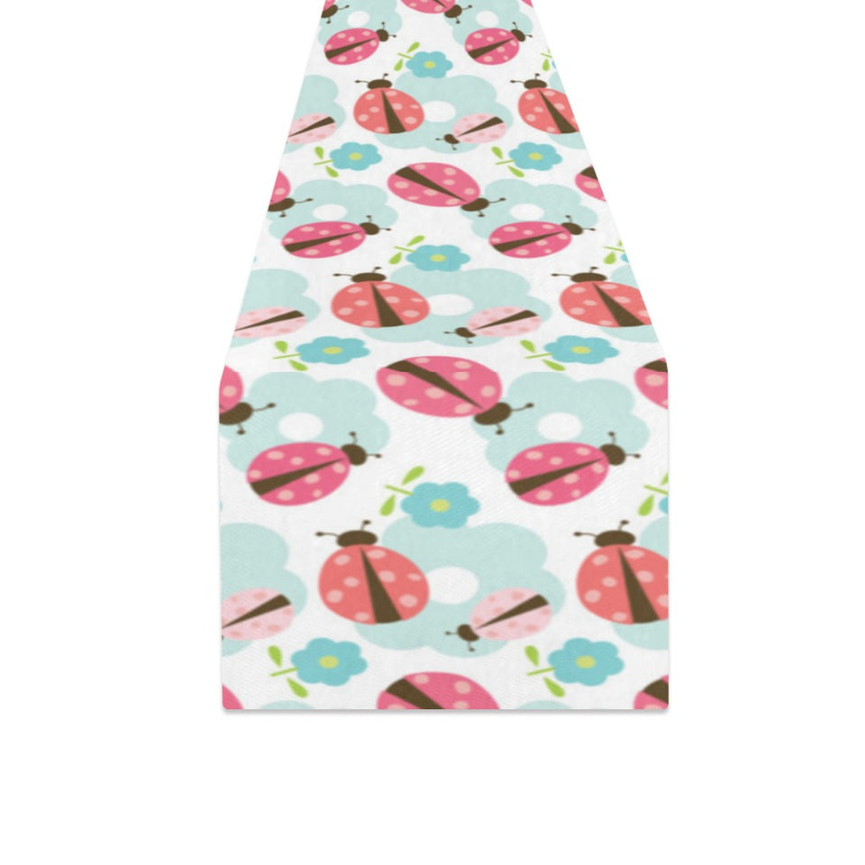 Ladybug Pattern Print Design 03 Table Runner