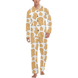 Bread Toast Pattern Print Design 05 Men's Long Pajama Set