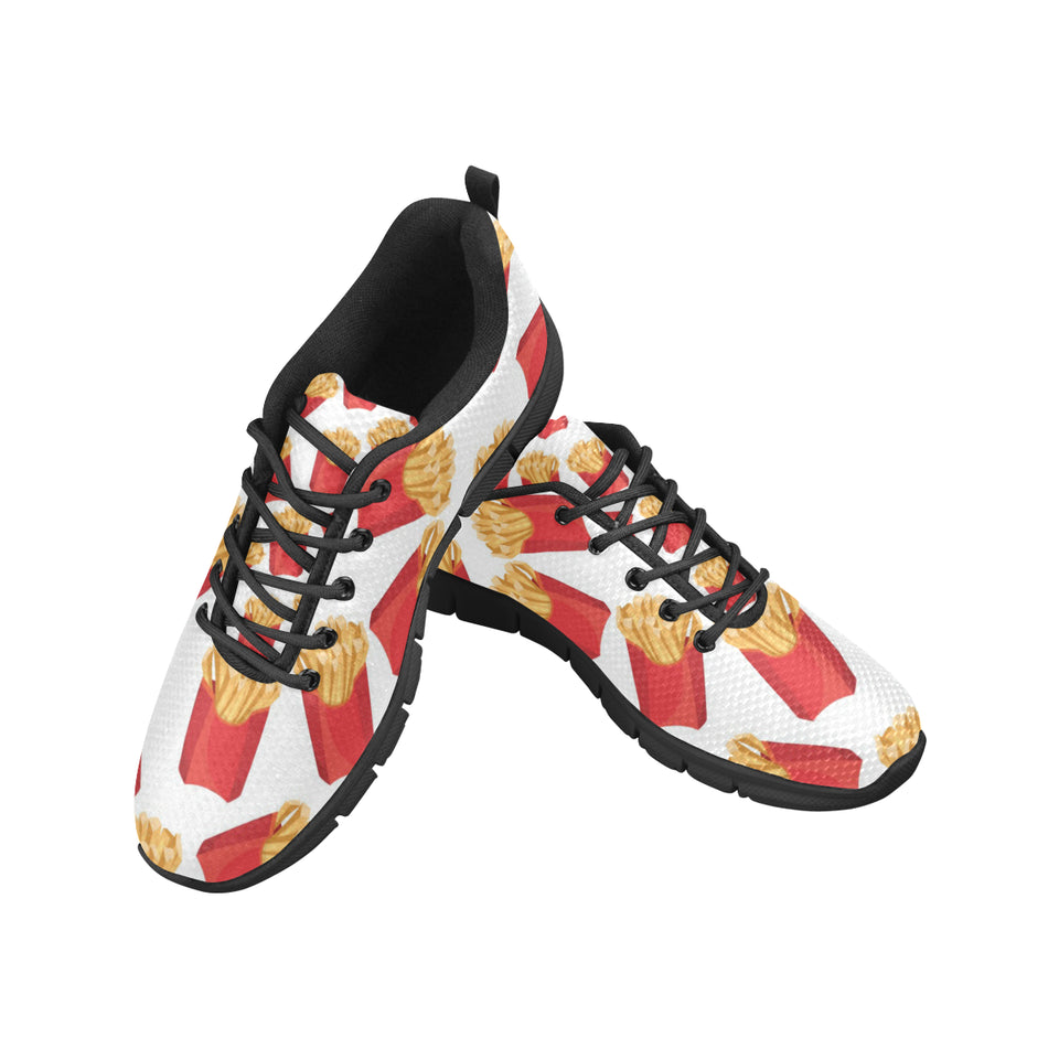 French Fries Theme Pattern Men's Sneakers Black