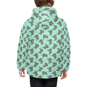 Piano Pattern Print Design 04 Kids' Boys' Girls' Padded Hooded Jacket