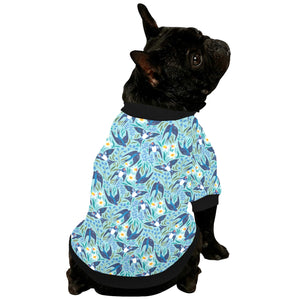 Swallow Pattern Print Design 05 All Over Print Pet Dog Round Neck Fuzzy Shirt