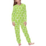 Sliced Kiwi Pattern Background Kids' Boys' Girls' All Over Print Pajama Set