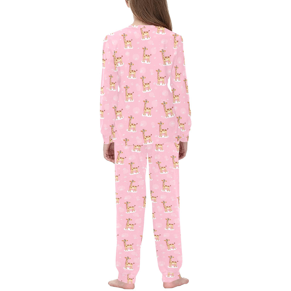 Giraffe Pattern Print Design 01 Kids' Boys' Girls' All Over Print Pajama Set