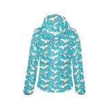 Seagull Pattern Print Design 03 Women's Padded Hooded Jacket