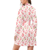 Tea pots Pattern Print Design 04 Women's Long Sleeve Belted Night Robe